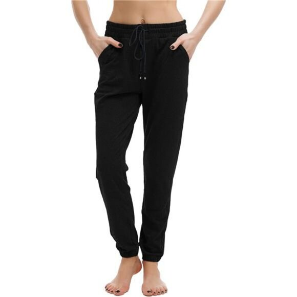 Womens Jogger Sweatpants with Pockets Drawstring Yoga Running Lounge Pants - Picture 2 of 7